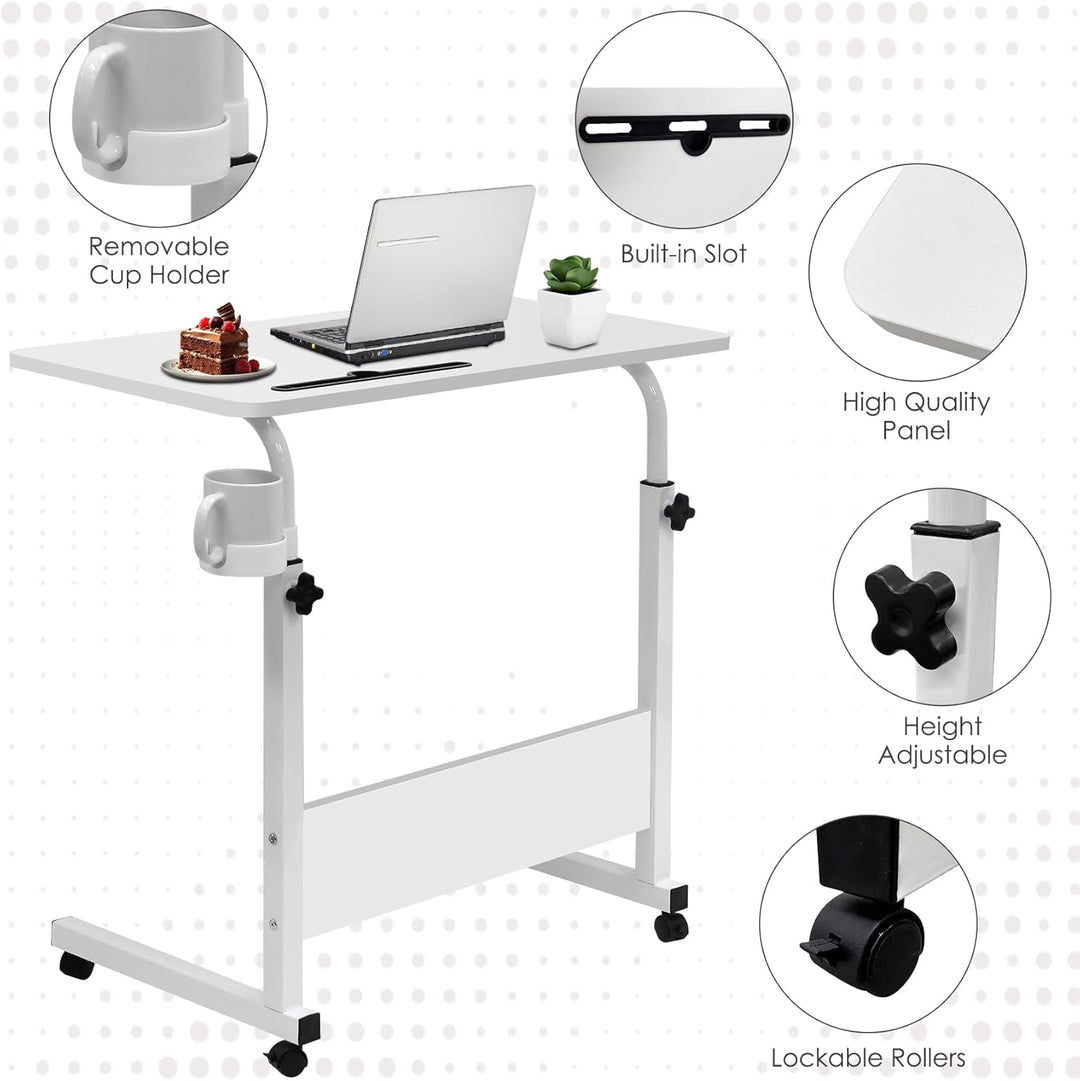 Lisslune | Adjustable Laptop Desk | Multi-Purpose, Height-Adjustable & Mobile for Home Office, Bedside or Sofa Use