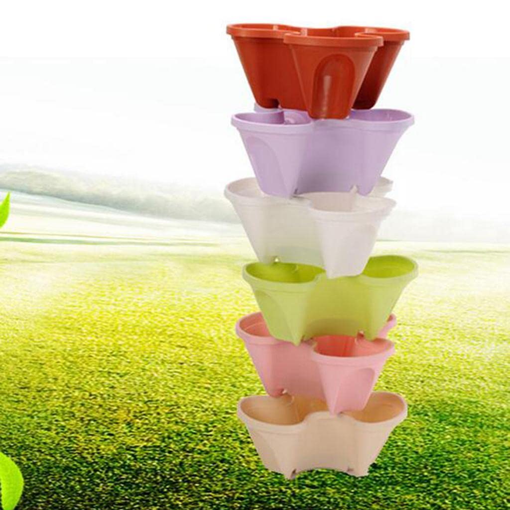 Lisslune | Stackable Plant Tower for Herbs and Vegetables – Vertical Garden Plant Pots for Indoor and Outdoor