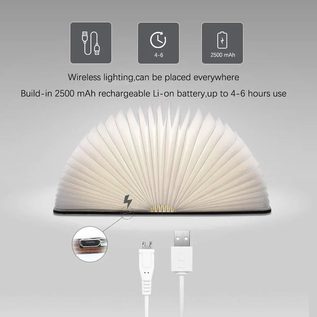 Lisslune | LED Book Lamp - Magical Reading Light for Home Decor & Nightstand Use