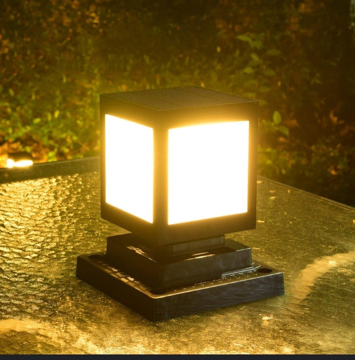 Lisslune | Solar LED garden lantern in square design – decorative outdoor lighting for paths and terrace