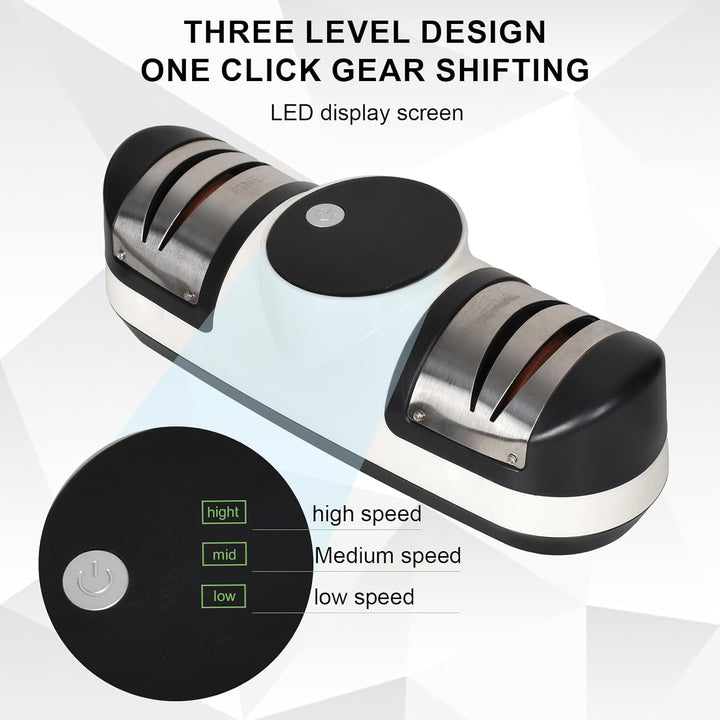 Lisslune | Electric Knife Sharpener with 3 Speeds & LED Display – EdgeMaster