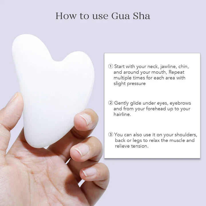 Lisslune | Instant Glow Gua Sha & Jade Roller Set | For radiant skin and natural relaxation