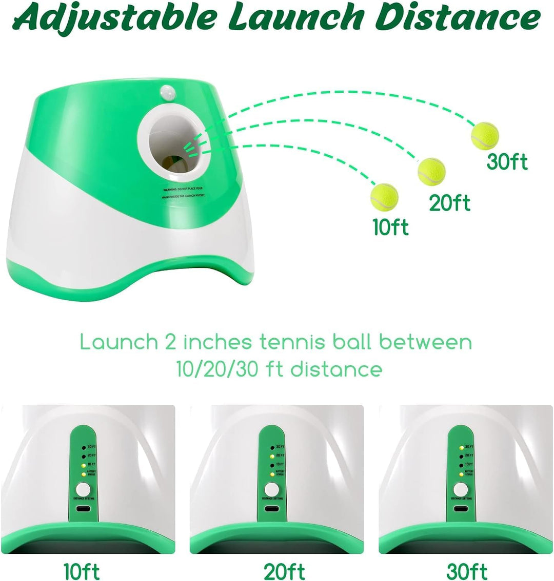 Lisslune | Automatic Dog Ball Launcher – 3 Distance Settings for Endless Fetch Fun