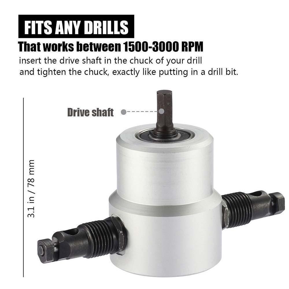 Lisslune | Nibbler Cutter Drill Attachment Double Head Metal Sheet