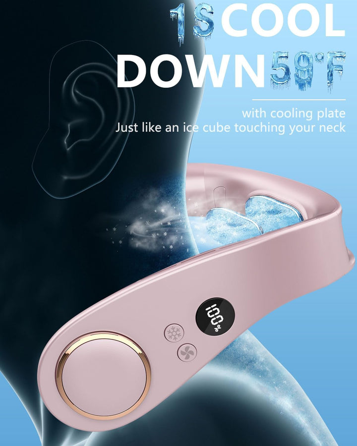 Lisslune | Neck Cooler Pro – Bladeless Neck Fan with Cooling Plate and LED Display