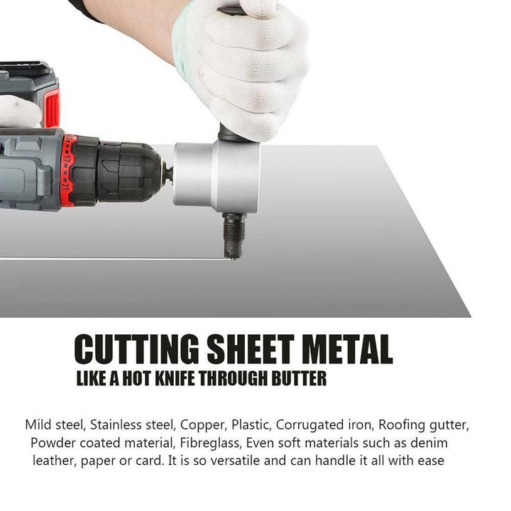 Lisslune | Nibbler Cutter Drill Attachment Double Head Metal Sheet
