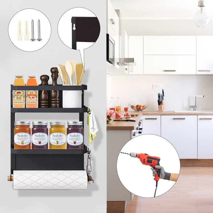 Lisslune | Magnetic Fridge Spice Rack with Paper Towel Holder – Oryden