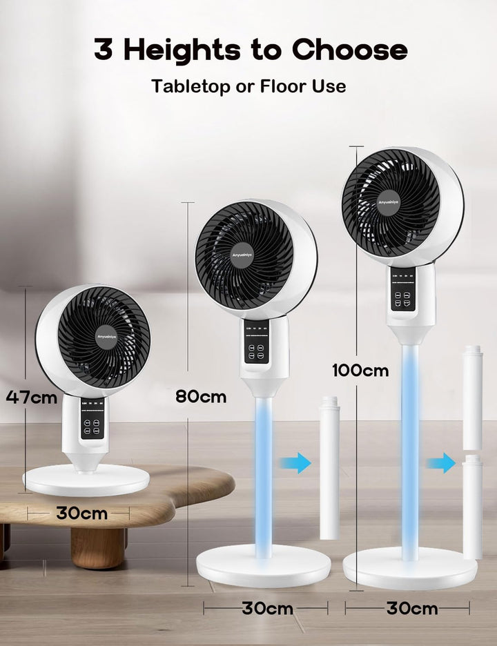 Lisslune | Adjustable Pedestal Fan with 3D Oscillation – Aerion