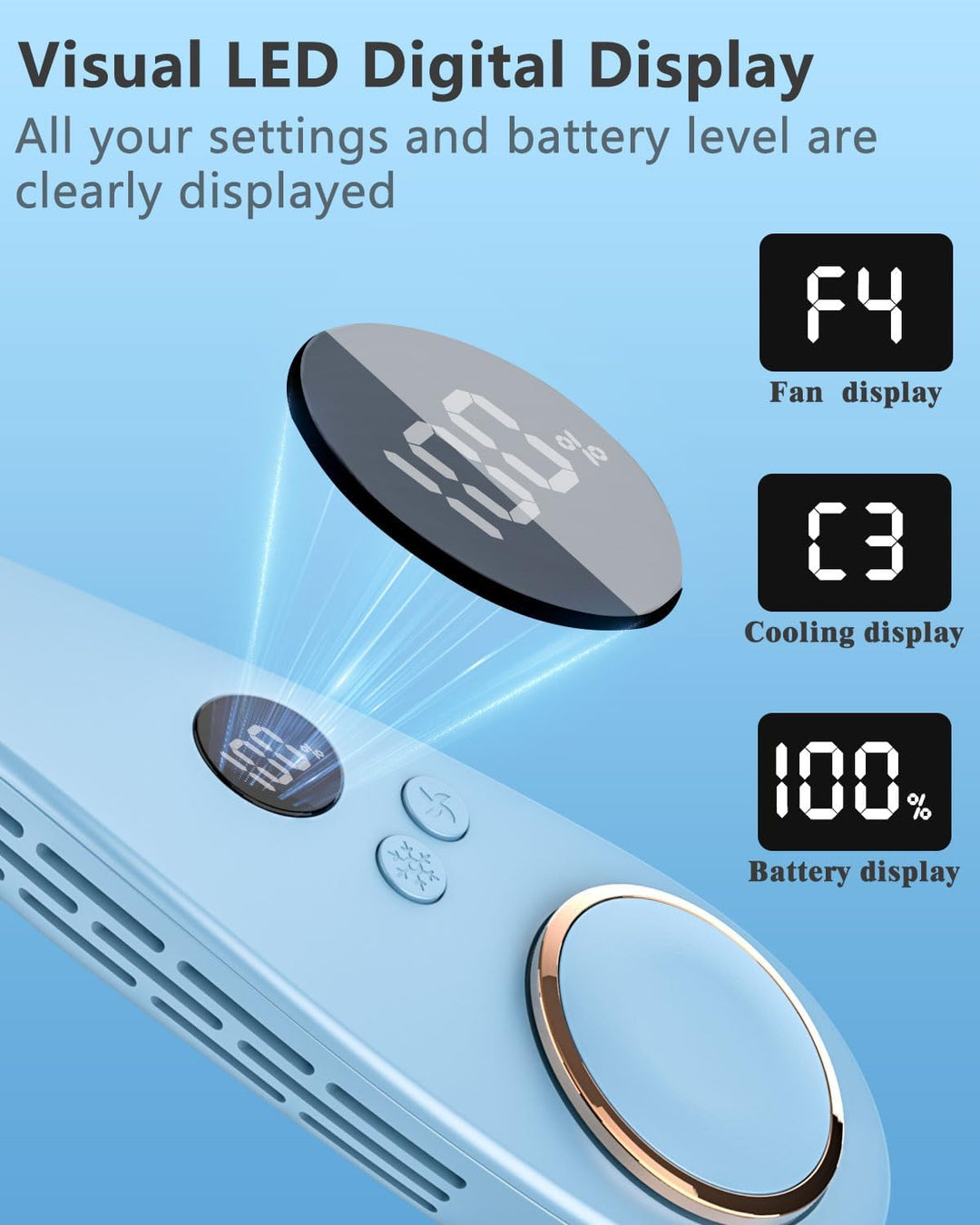 Lisslune | Neck Cooler Pro – Bladeless Neck Fan with Cooling Plate and LED Display