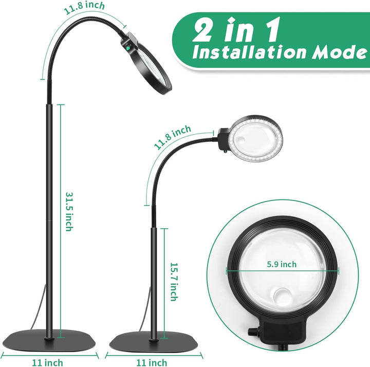Lisslune | Full-Page Magnifying Glass with LED Light – Hands-Free Reading Aid for Books, Crafts & Hobbies