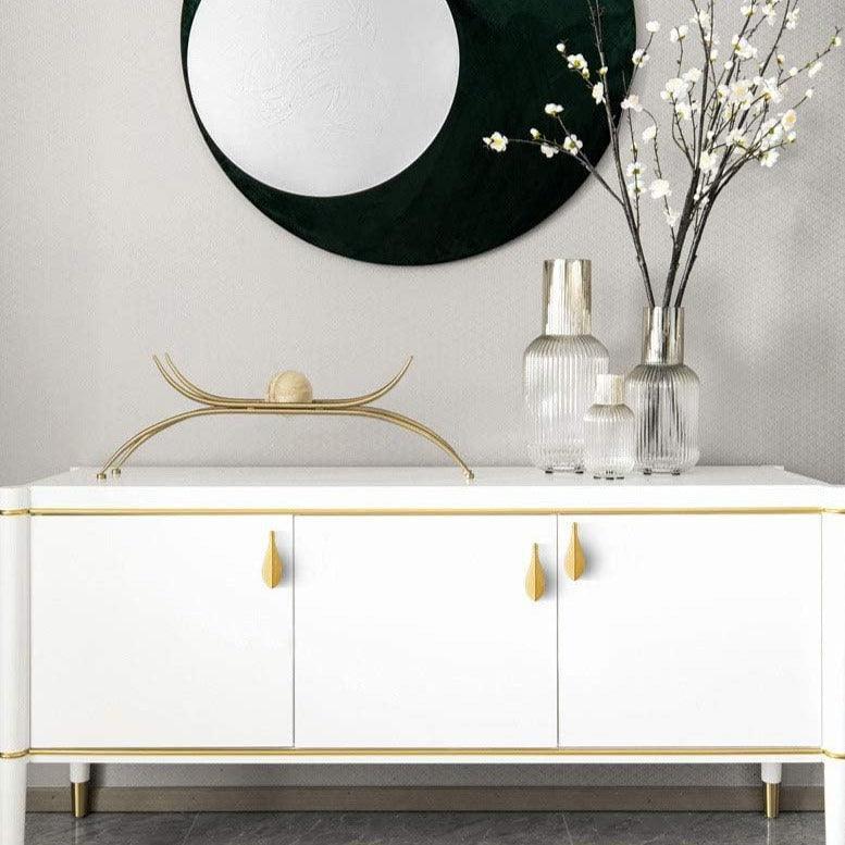 Lisslune | Nordic Elegance Solid Brass Gold Leaf Cabinet Handle - Enhance the Aesthetics of Your Home