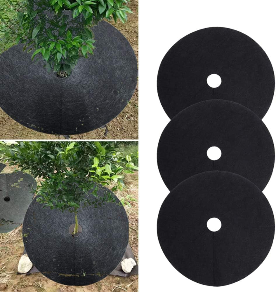 Lisslune | Weed fleece tree disk – Breathable root protection mat for garden and plants