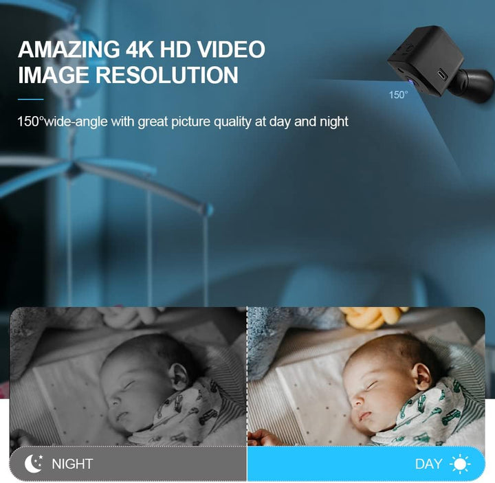 Lisslune | Mini Security Camera 4K WiFi Hidden Indoor Cam with Night Vision
