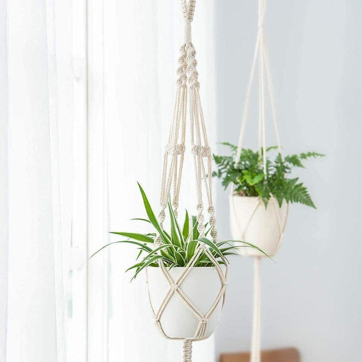 Lisslune | 4-piece handmade Boho macrame plant hanger set