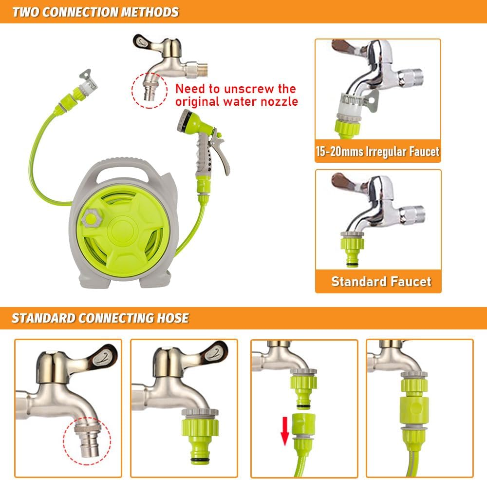 Lisslune | Compact Garden Hose Reel Set with 15m Pipe – Corvina