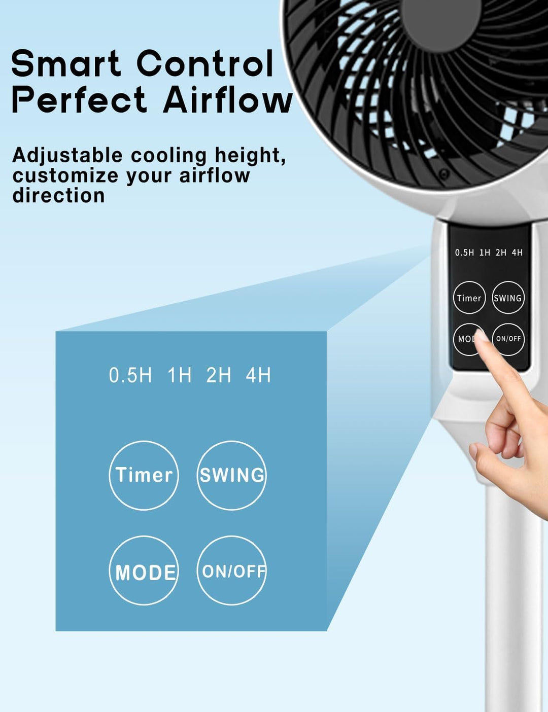 Lisslune | Adjustable Pedestal Fan with 3D Oscillation – Aerion