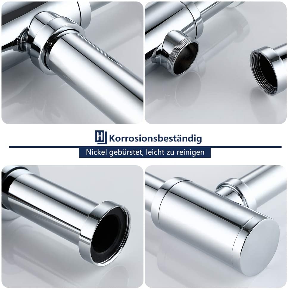 Lisslune | Pipe siphon 1-1/4 stainless steel siphon height adjustable drain pipe with odor trap siphon for sink