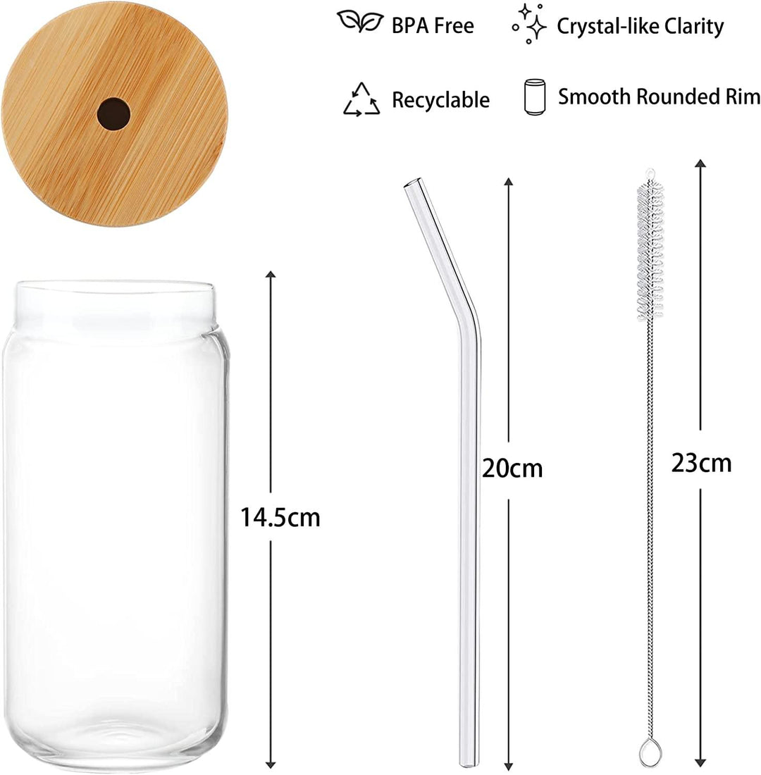 Lisslune | Elegant Can-Shape Glass Tumbler Set - 4 Premium Cups for Luxurious Drinking Experiences