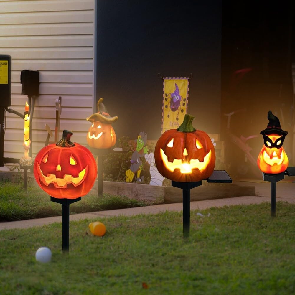 Lisslune | Halloween Solar Lights – Decorative LED Garden Lights with Pumpkin and Witch Designs