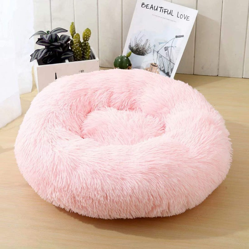 Lisslune | Beef Plush Calming Donut Dog Bed for Small to Large Dogs