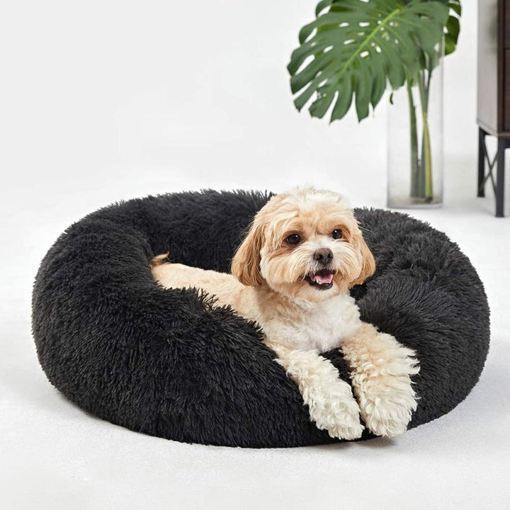 Lisslune | Beef Plush Calming Donut Dog Bed for Small to Large Dogs