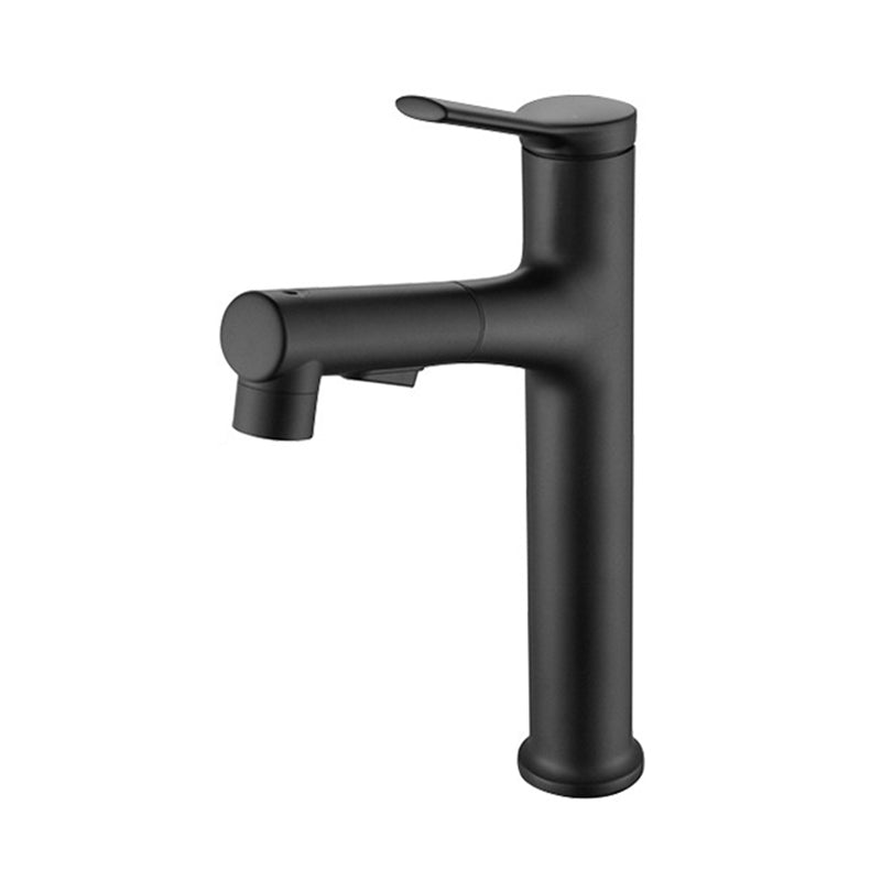 Lisslune | Modern Style Extendable Vessel Faucet Single Handle Low Arc Copper Vessel Faucet