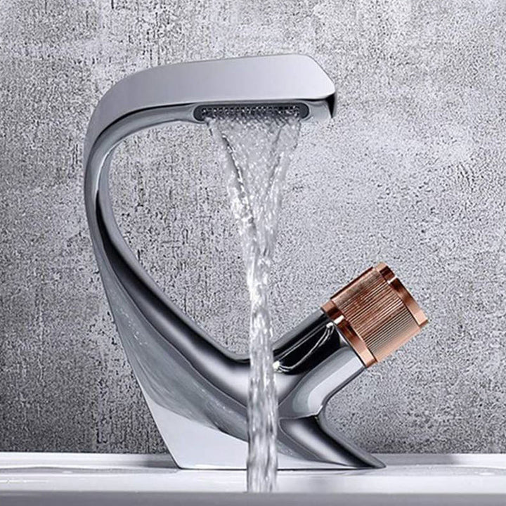 Lisslune | Contemporary Container Copper Brass Knob Handle Low Arch Container Faucet