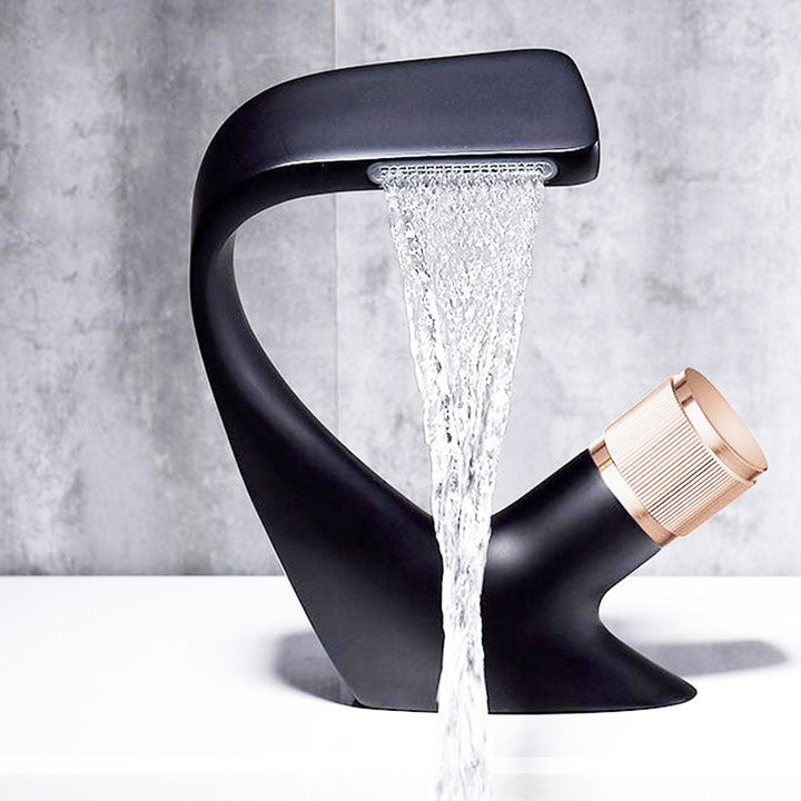 Lisslune | Contemporary Container Copper Brass Knob Handle Low Arch Container Faucet