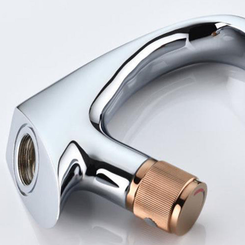 Lisslune | Contemporary Container Copper Brass Knob Handle Low Arch Container Faucet