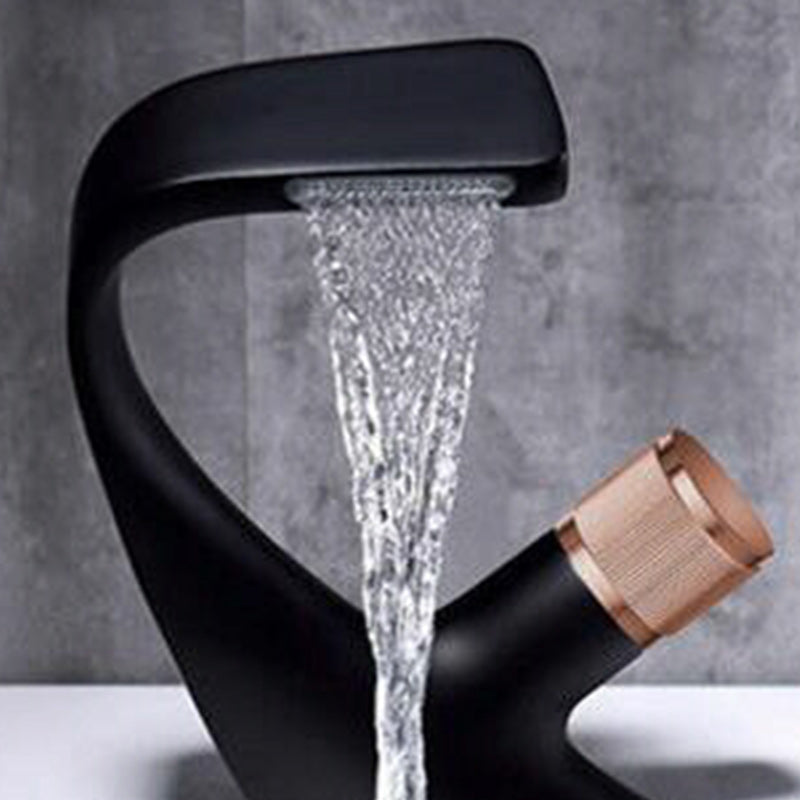 Lisslune | Contemporary Container Copper Brass Knob Handle Low Arch Container Faucet