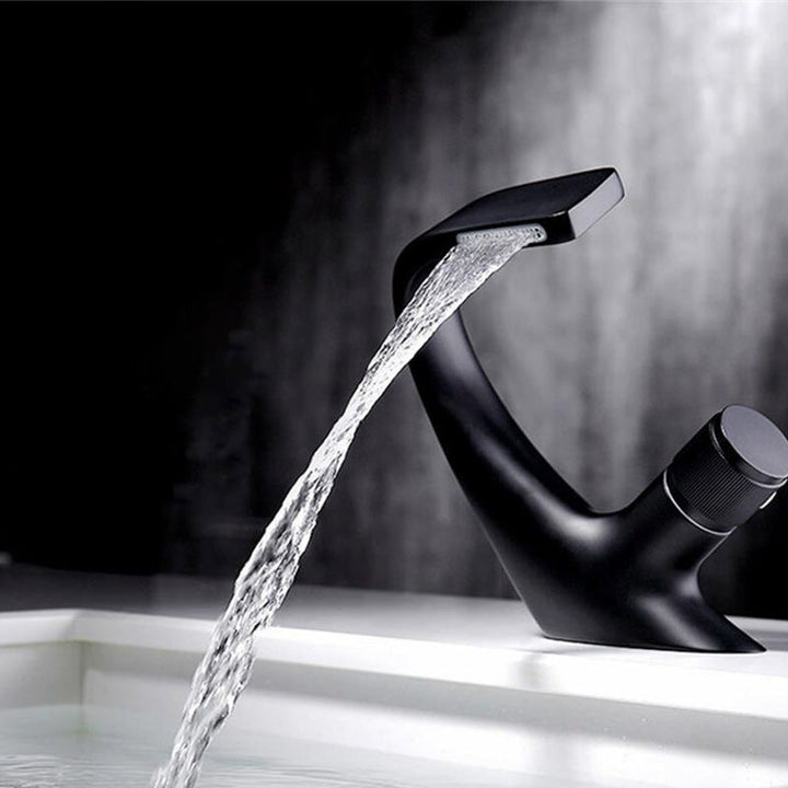 Lisslune | Contemporary Container Copper Brass Knob Handle Low Arch Container Faucet