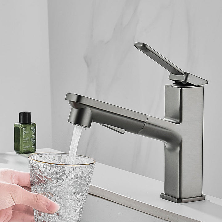 Lisslune | Contemporary Container Faucet Lever Handles Low Arc Copper Container Faucet