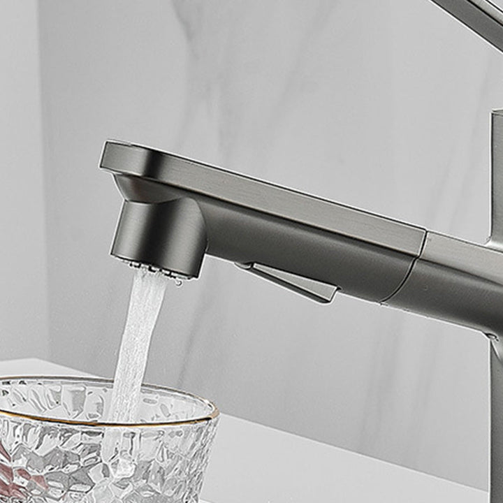 Lisslune | Contemporary Container Faucet Lever Handles Low Arc Copper Container Faucet