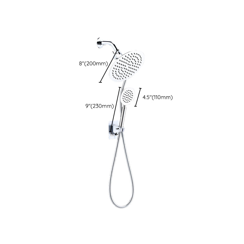 Lisslune | Home Round Dual Shower Heads Modern Style Wall Mounted Metal Dual Shower