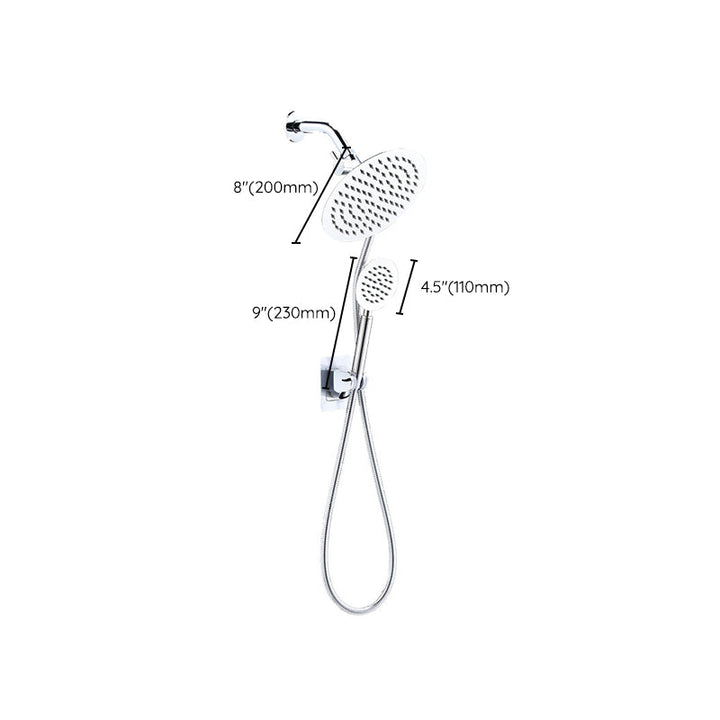 Lisslune | Home Round Dual Shower Heads Modern Style Wall Mounted Metal Dual Shower