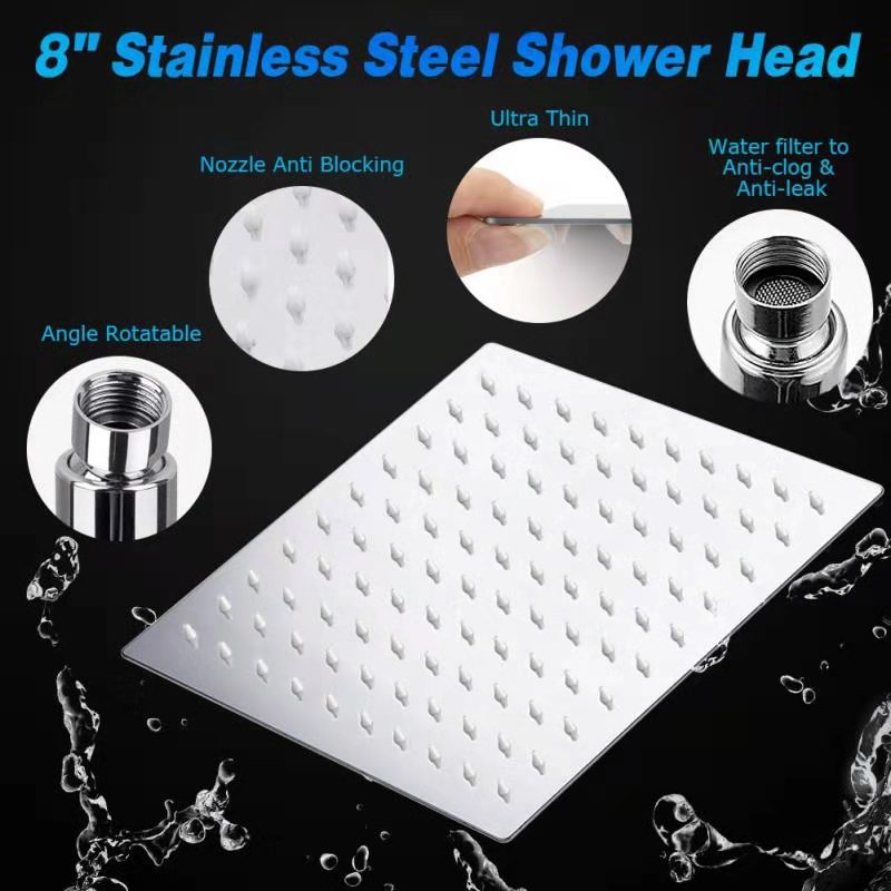 Lisslune | Traditional Dual Shower Head Square Wall Mounted Dual Shower