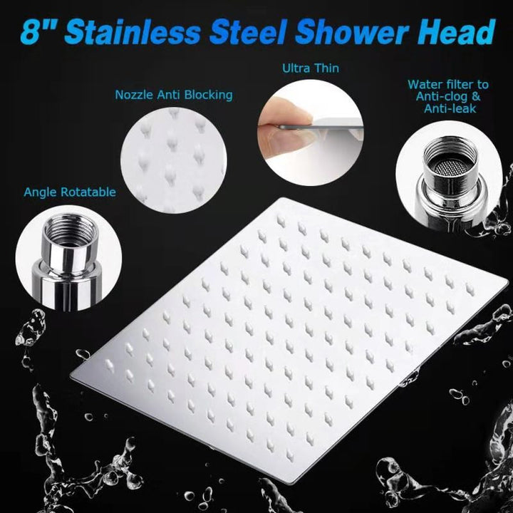 Lisslune | Traditional Dual Shower Head Square Wall Mounted Dual Shower
