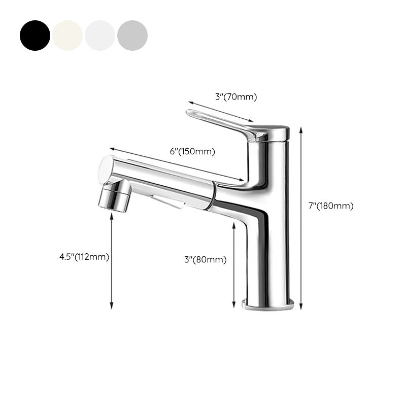 Lisslune | Pull-out washbasin tap single lever bathroom tap 1-hole washbasin tap