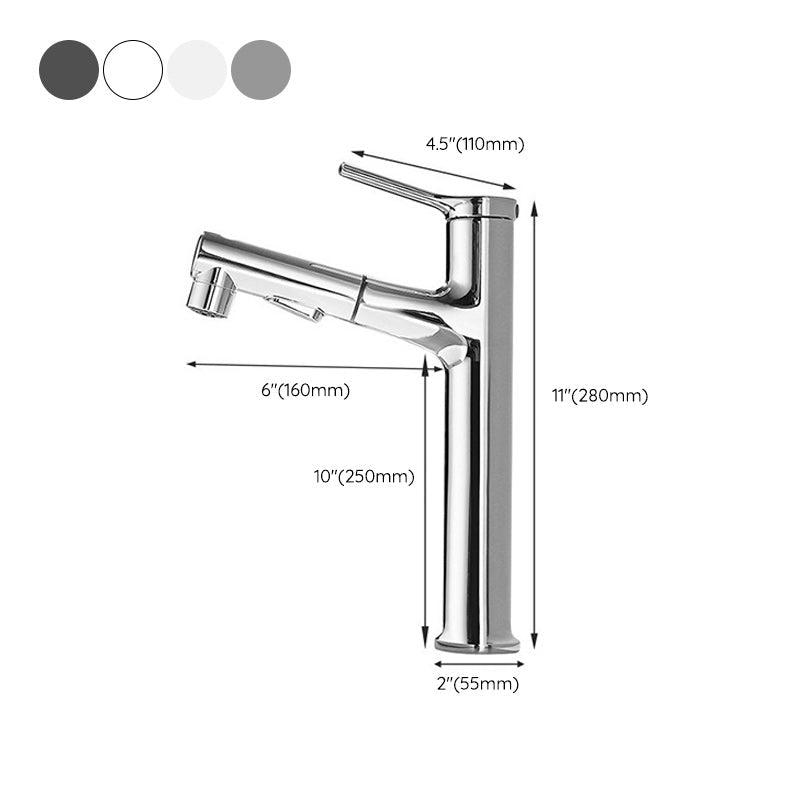 Lisslune | Pull-out washbasin tap single lever bathroom tap 1-hole washbasin tap