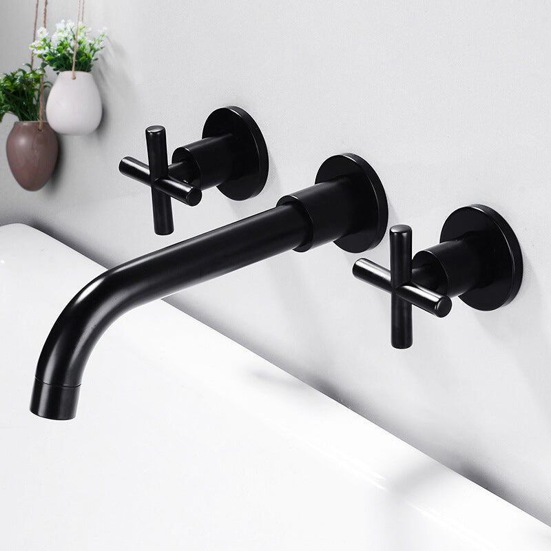 Lisslune | 3 holes faucet 2 cross handle wall-mounted faucet for the bathroom