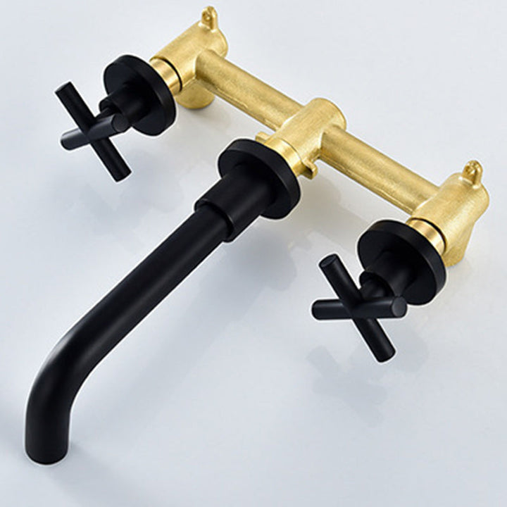 Lisslune | 3 holes faucet 2 cross handle wall-mounted faucet for the bathroom