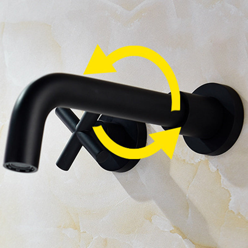 Lisslune | 3 holes faucet 2 cross handle wall-mounted faucet for the bathroom