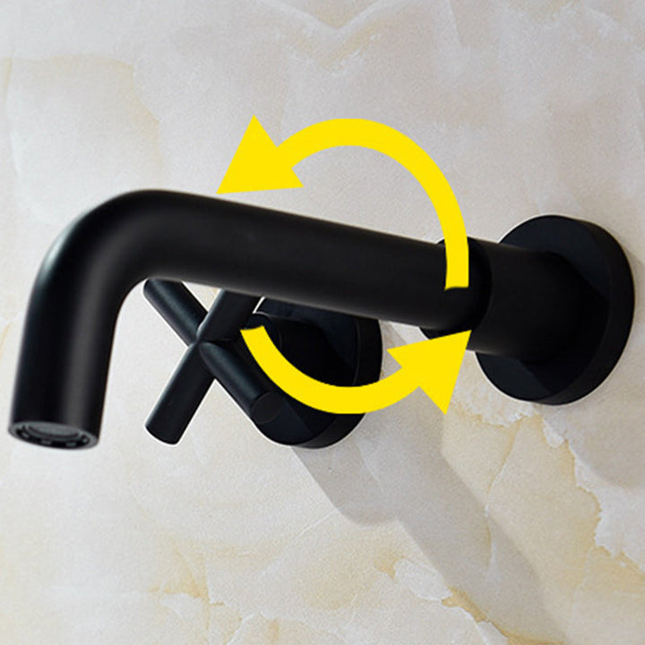 Lisslune | 3 holes faucet 2 cross handle wall-mounted faucet for the bathroom