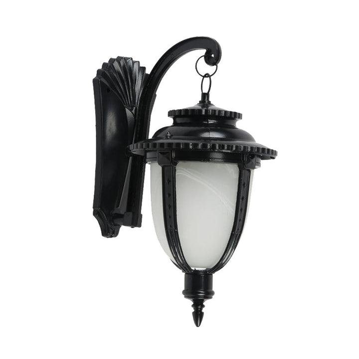 Skørter | 1 Bulb Urn Shape Wall Light Country Black/Bronze White Glass Weatherproof Wall Light Fixture