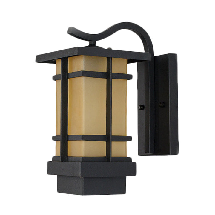 Skørter | Metal Black Wall Lamp Sconces Crossing 1 Main Country Wall Mount Lamp with White/Yellow Glass Shade