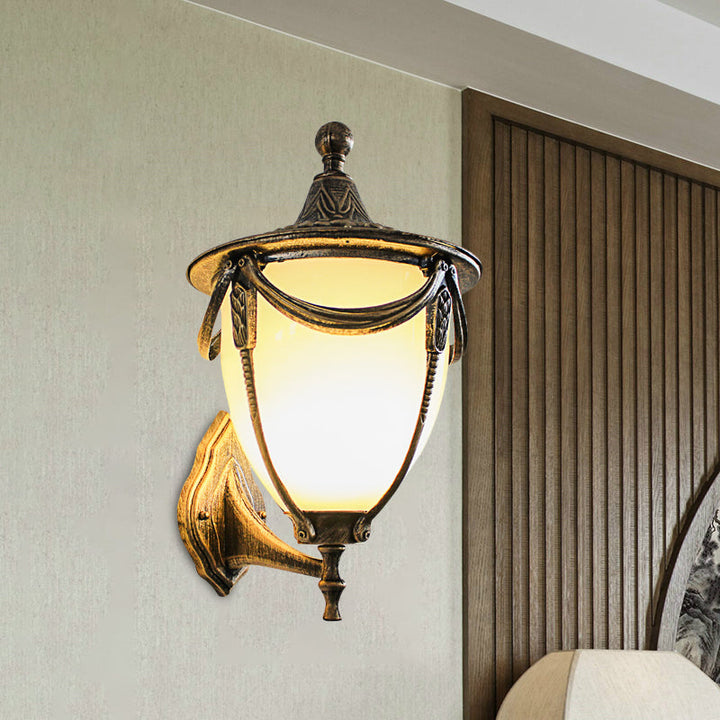 Skørter | Bronze Pinecone Wall Lighting ideas Rustic Metallic 1 Head Outdoor Wall Lamp
