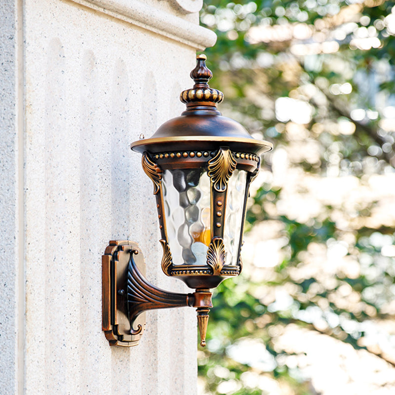 Skørter | 7.5"/10" W 1-Light Urn Wall Sconces Lighting Farmhouse Rust Water Glass Wall-Mounted Lamp Fixture