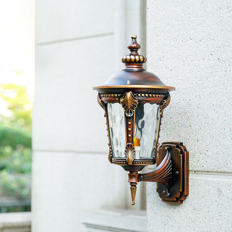 Skørter | 7.5"/10" W 1-Light Urn Wall Sconces Lighting Farmhouse Rust Water Glass Wall-Mounted Lamp Fixture