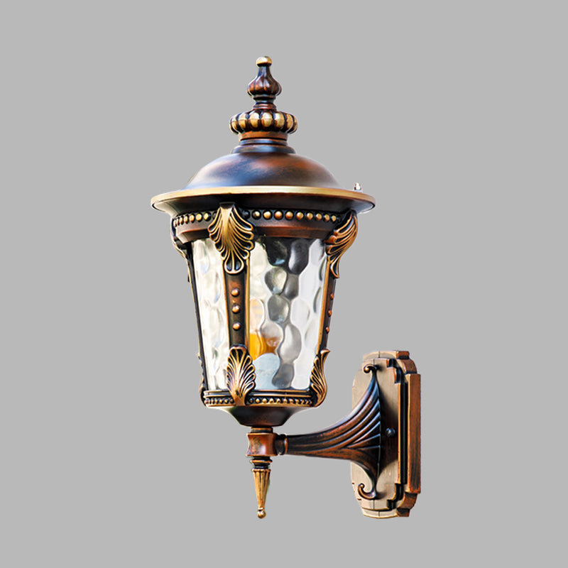 Skørter | 7.5"/10" W 1-Light Urn Wall Sconces Lighting Farmhouse Rust Water Glass Wall-Mounted Lamp Fixture