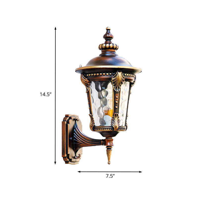 Skørter | 7.5"/10" W 1-Light Urn Wall Sconces Lighting Farmhouse Rust Water Glass Wall-Mounted Lamp Fixture